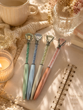 Stylo diamant paillettes en 4 couleurs : vert, bleu, blanc et rose