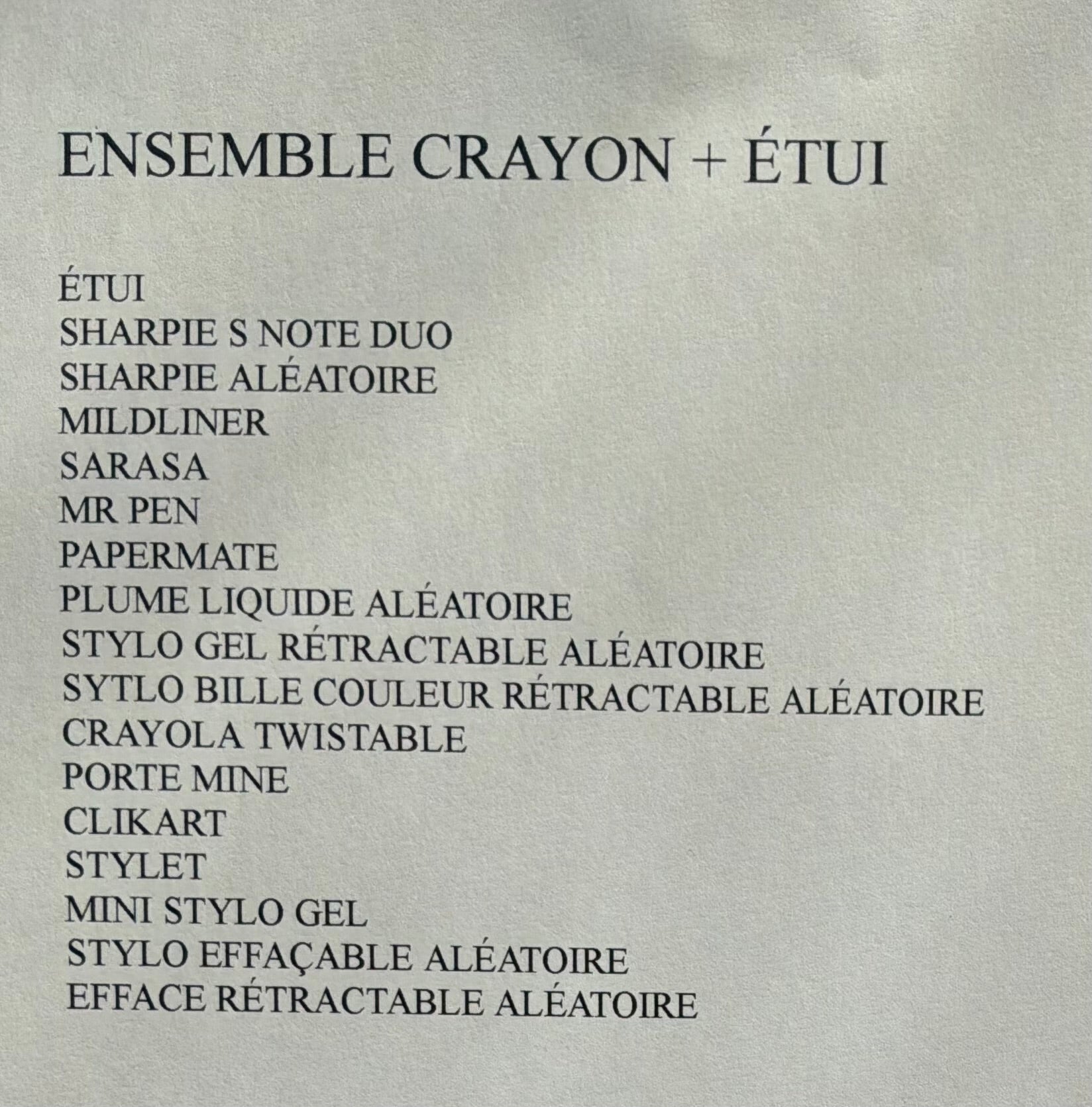 ENSEMBLE CRAYON-ÉTUI