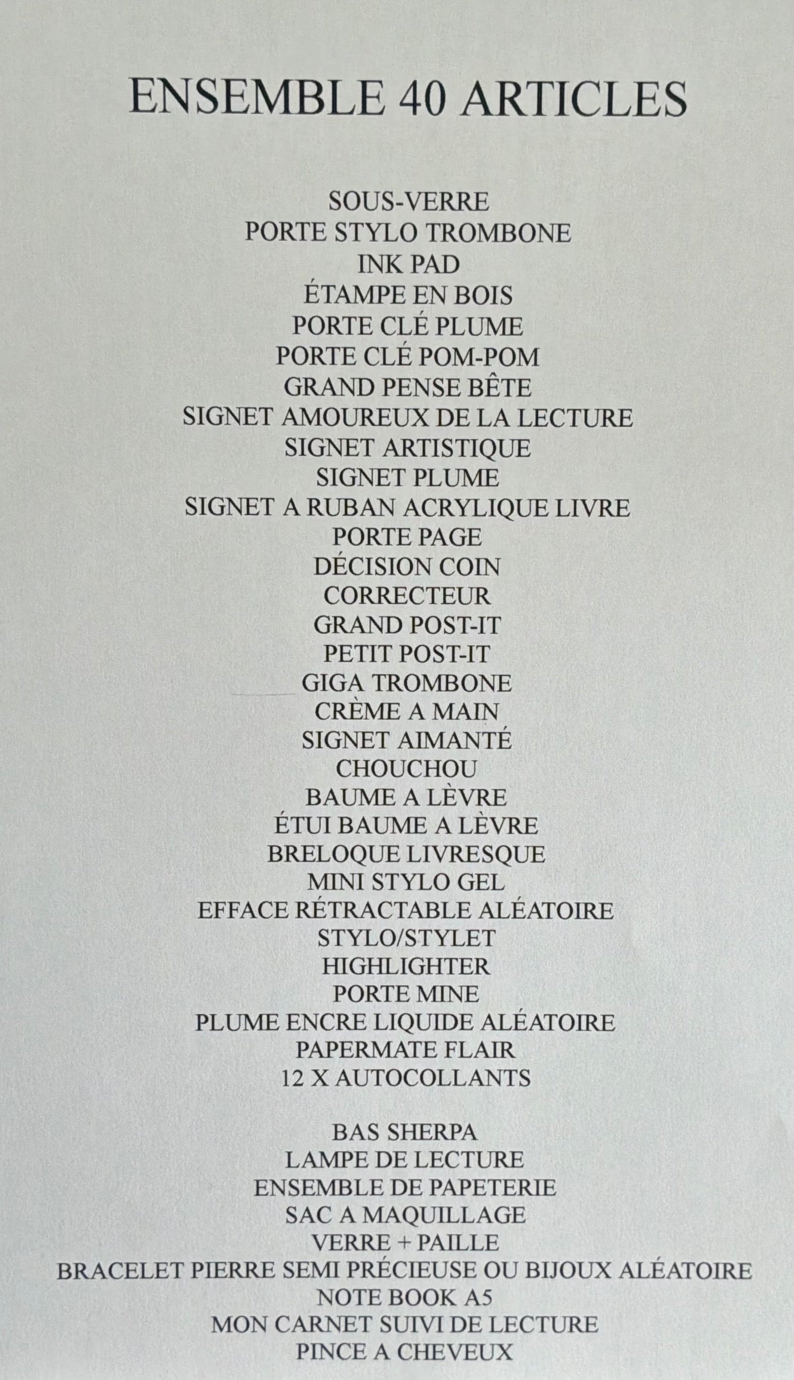 ENSEMBLE 40 ARTICLES