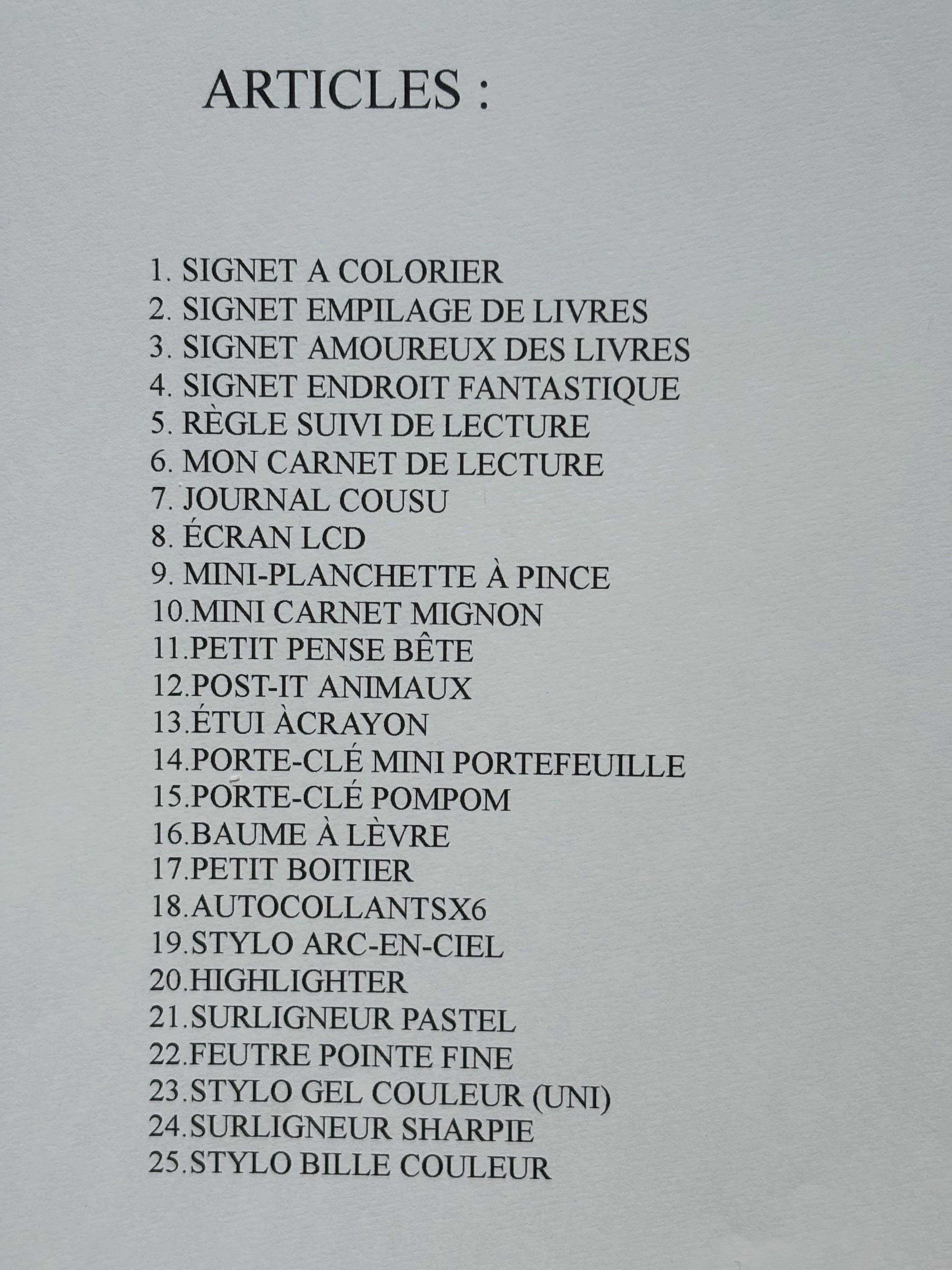 Ensemble Enfants 25 articles