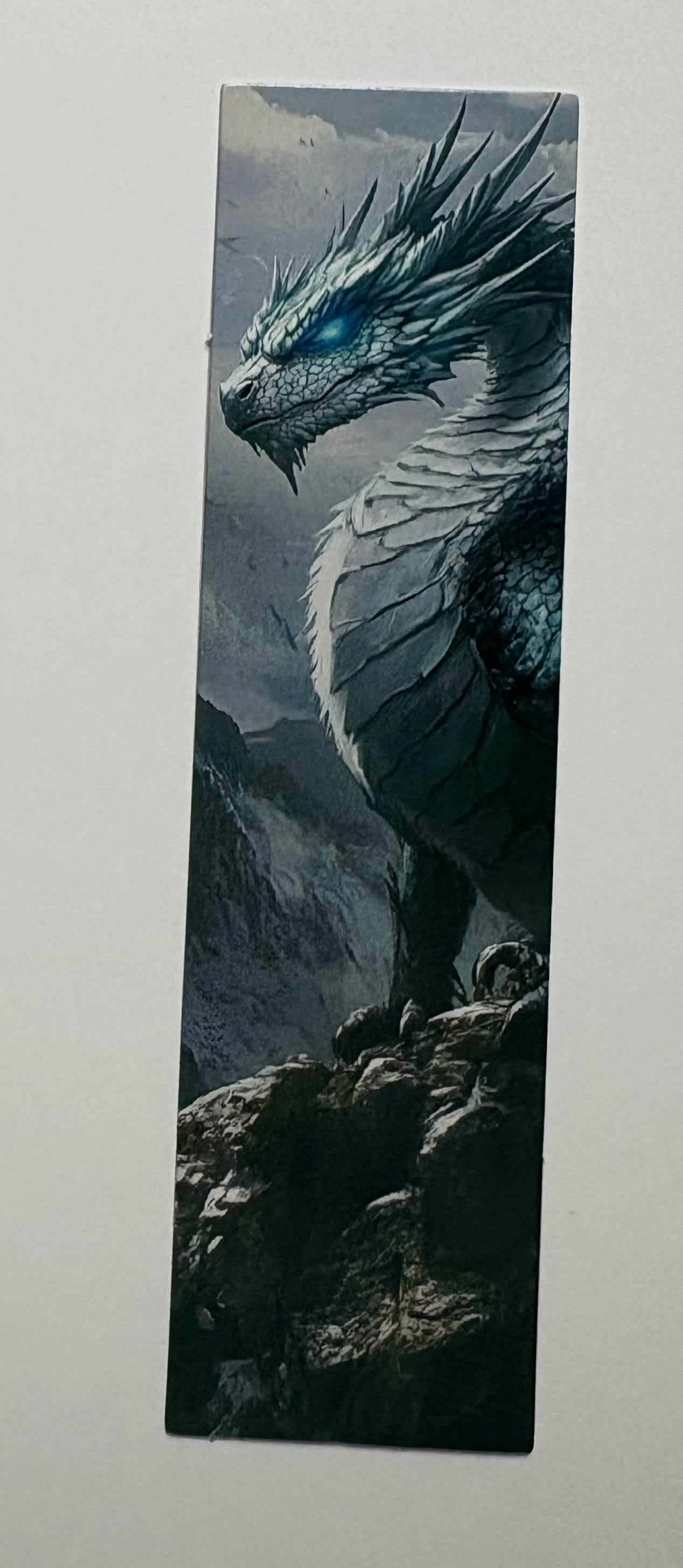 Signet dragon gris yeux bleus fantastique