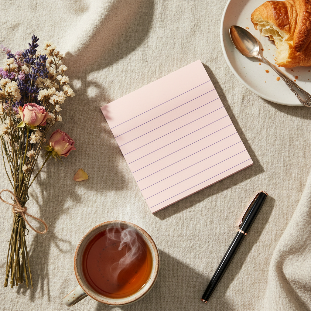 Post-it ligné 4x4 pouces ambiance cocooning hygge