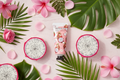Crème à main fruit du dragon - mise en scène tropicale