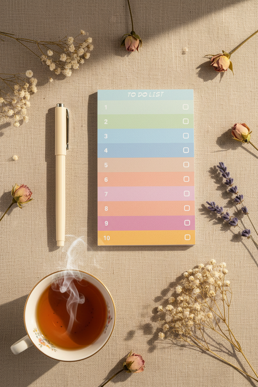 To Do List arc-en-ciel 4x3 pouces ambiance cocooning hygge